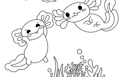 Pair of Axolotls Coloring Page