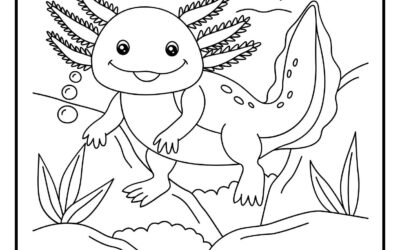 Printable Axolotl Coloring Page