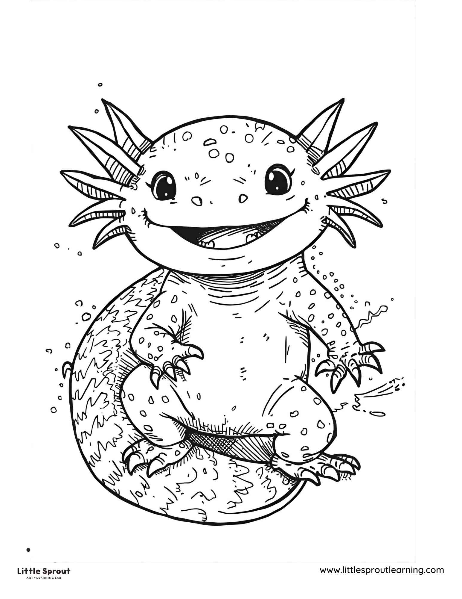 Realistic Axolotl Coloring Page