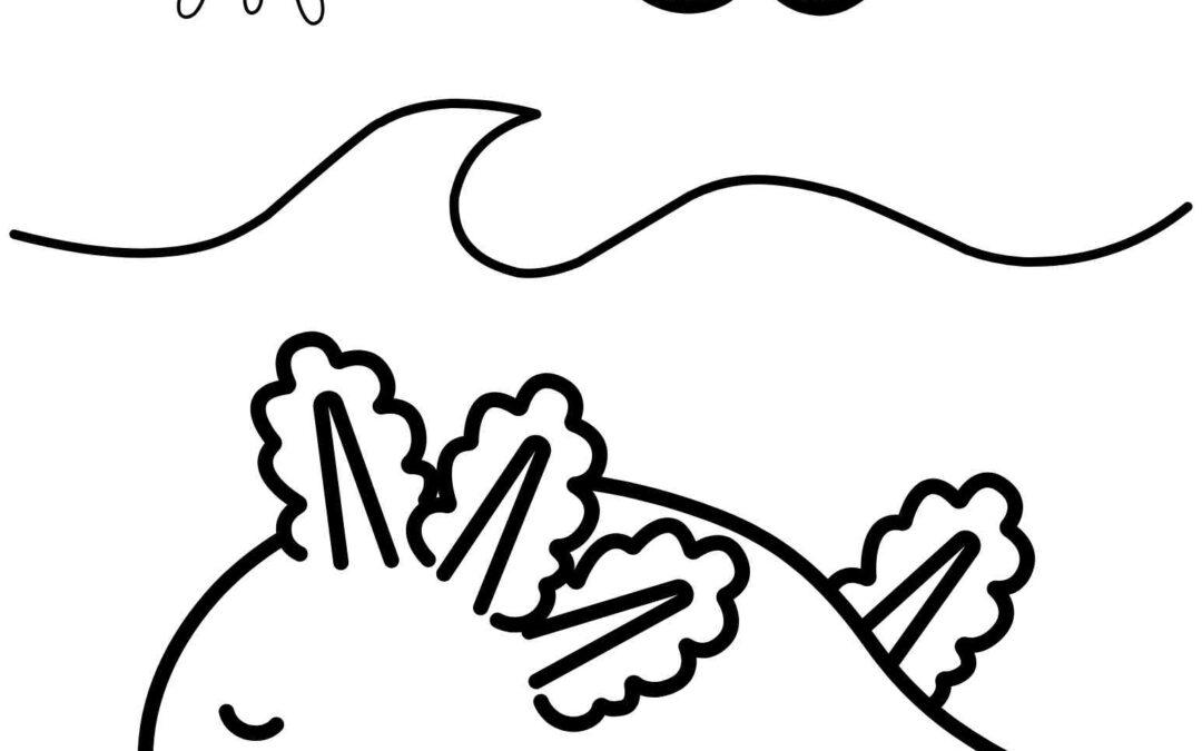 Resting Axolotl Coloring Page