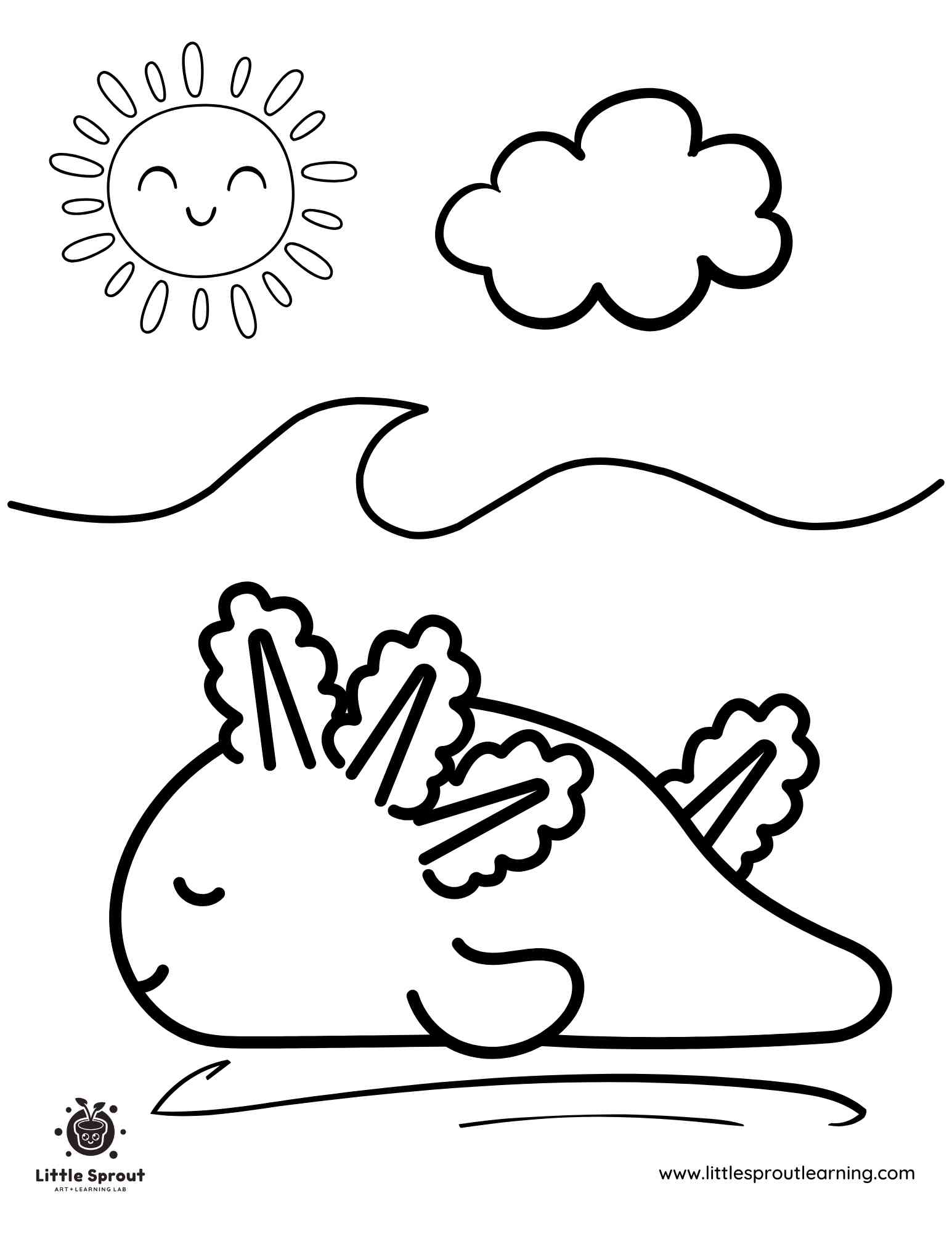 Resting Axolotl Coloring Page