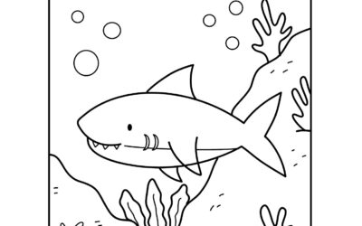 Shark in the Ocean Shark Coloring Page