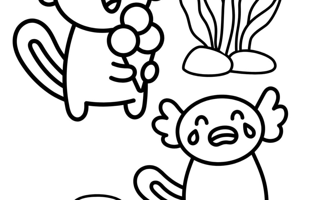 Silly Axolotl Coloring Page
