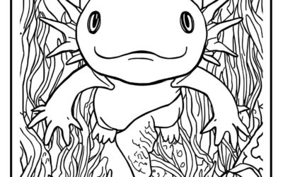 Swimming Axolotl Coloring Page