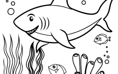 Swimming Shark Coloring Page