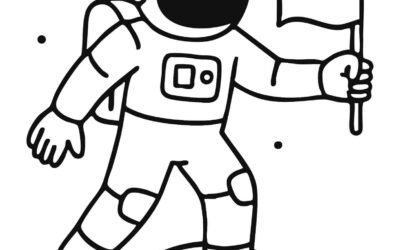 Astronaut on the Moon Coloring Page