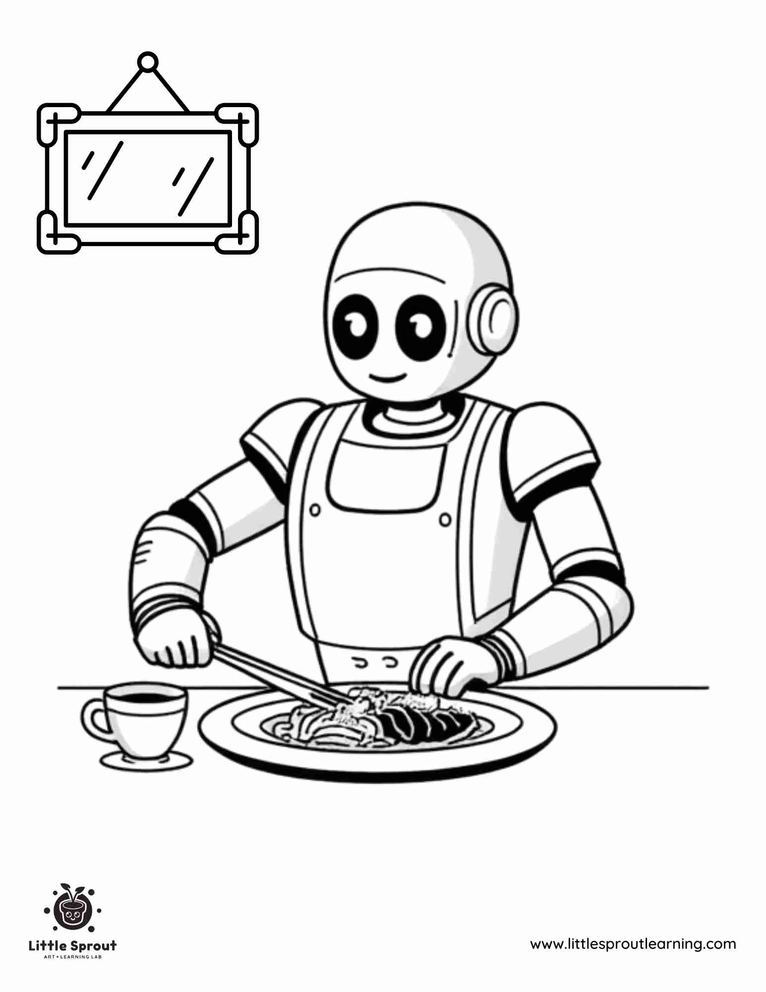 Cooking Robot Coloring Page