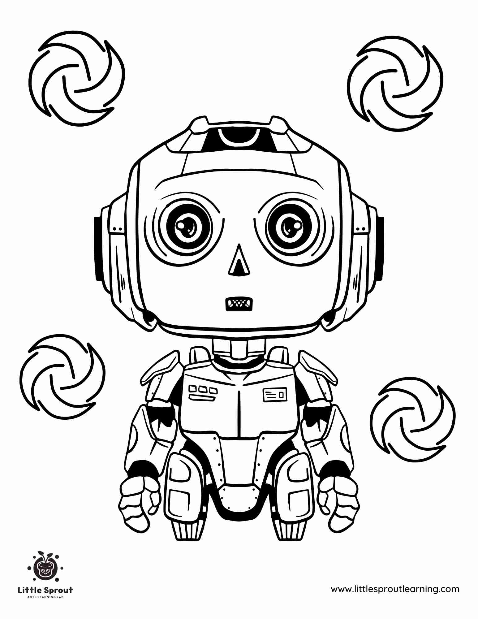 Dizzy Robot Coloring Page