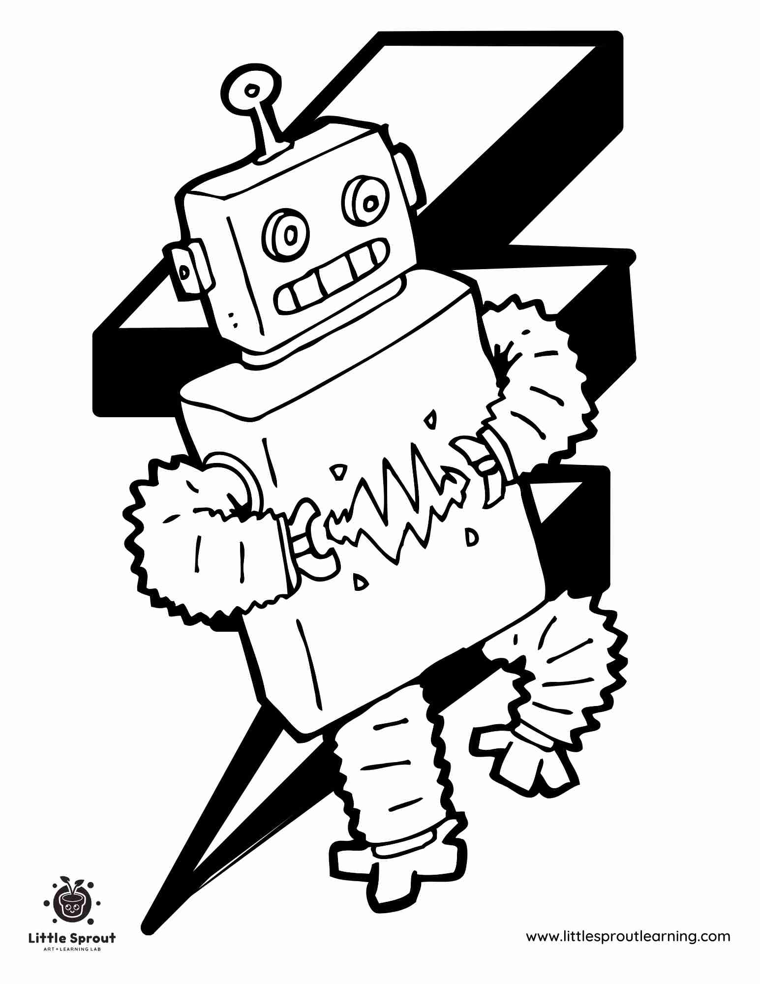 Electric Robot Coloring Page