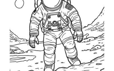 Realistic Astronaut Coloring Page