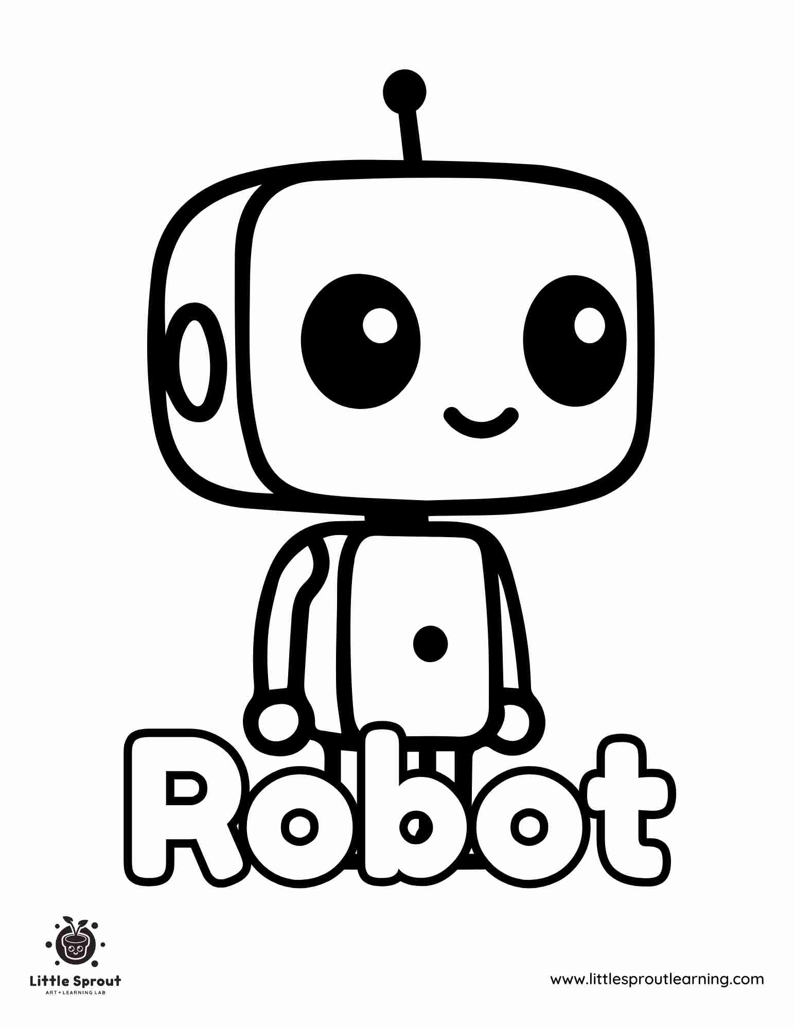 Robot Coloring Page for Kids