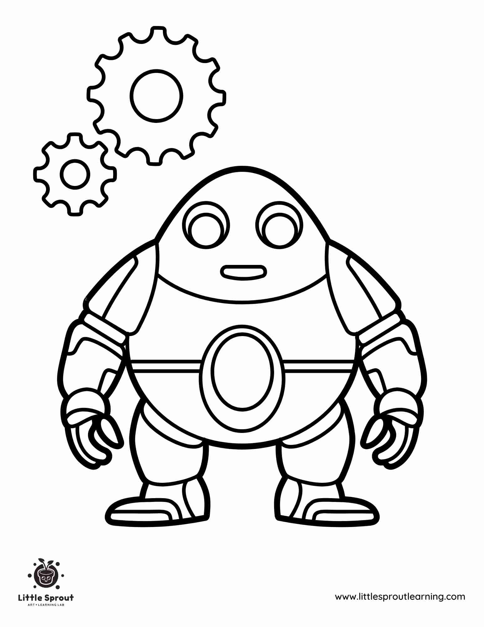 Robot Coloring Page for Toddlers