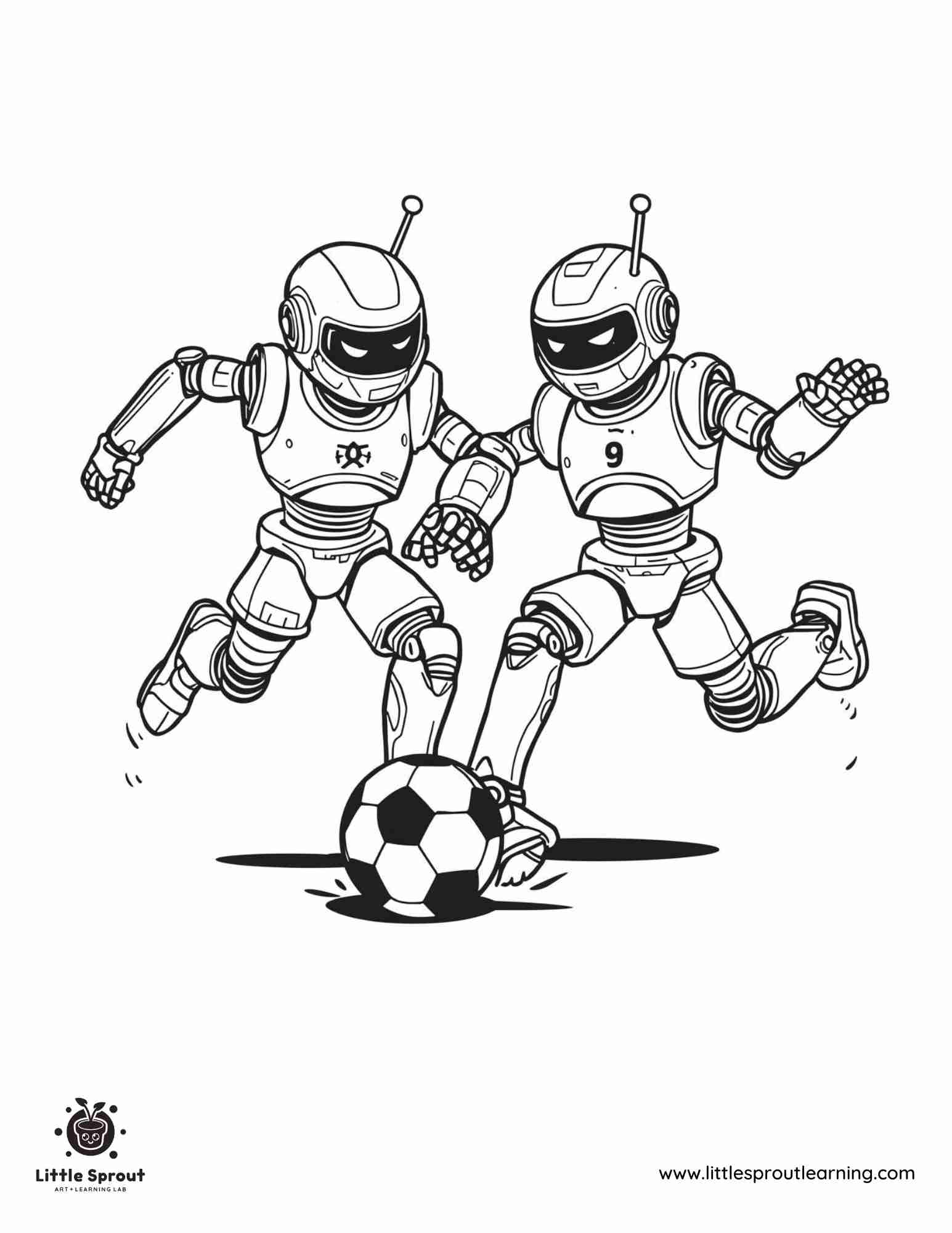 Soccer Robot Coloring Page
