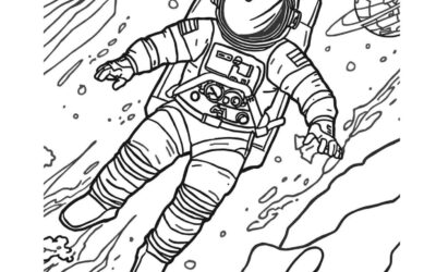 Space Astronaut Coloring Page