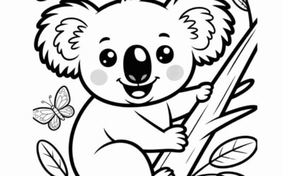 Happy Koala Coloring Page