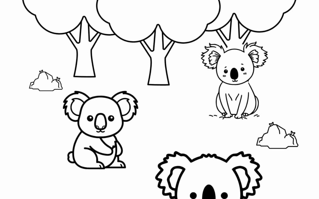 In the wild Koala Coloring Page