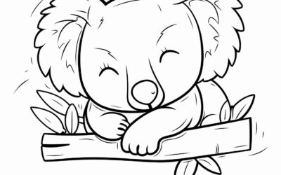 Resting Koala Coloring Page