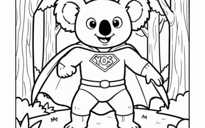 Superhero Koala Coloring Page