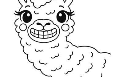 Cartoon Llama Coloring Page