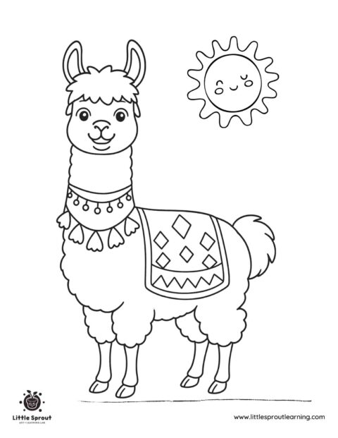Free Llama Coloring Page - Little Sprout Art + Learning Lab