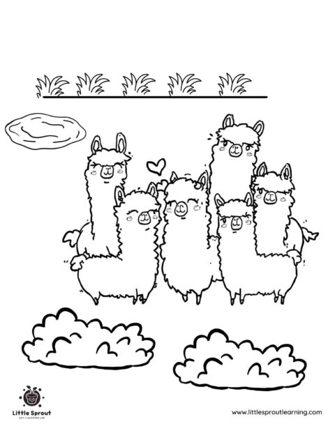 Kawaii Llama Coloring Page - Little Sprout Art + Learning Lab
