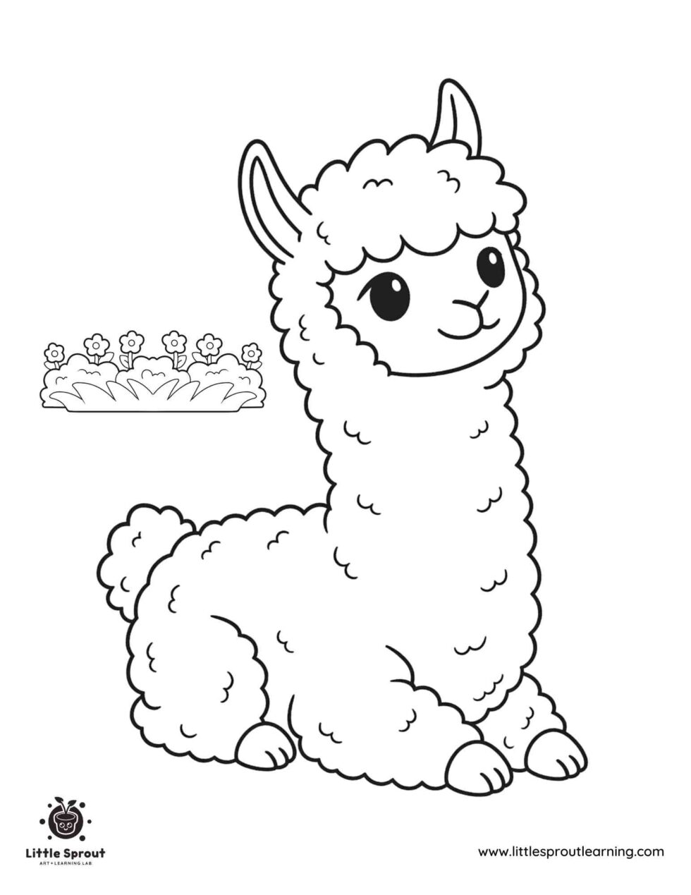 Llama Coloring Page For Toddlers - Little Sprout Art + Learning Lab