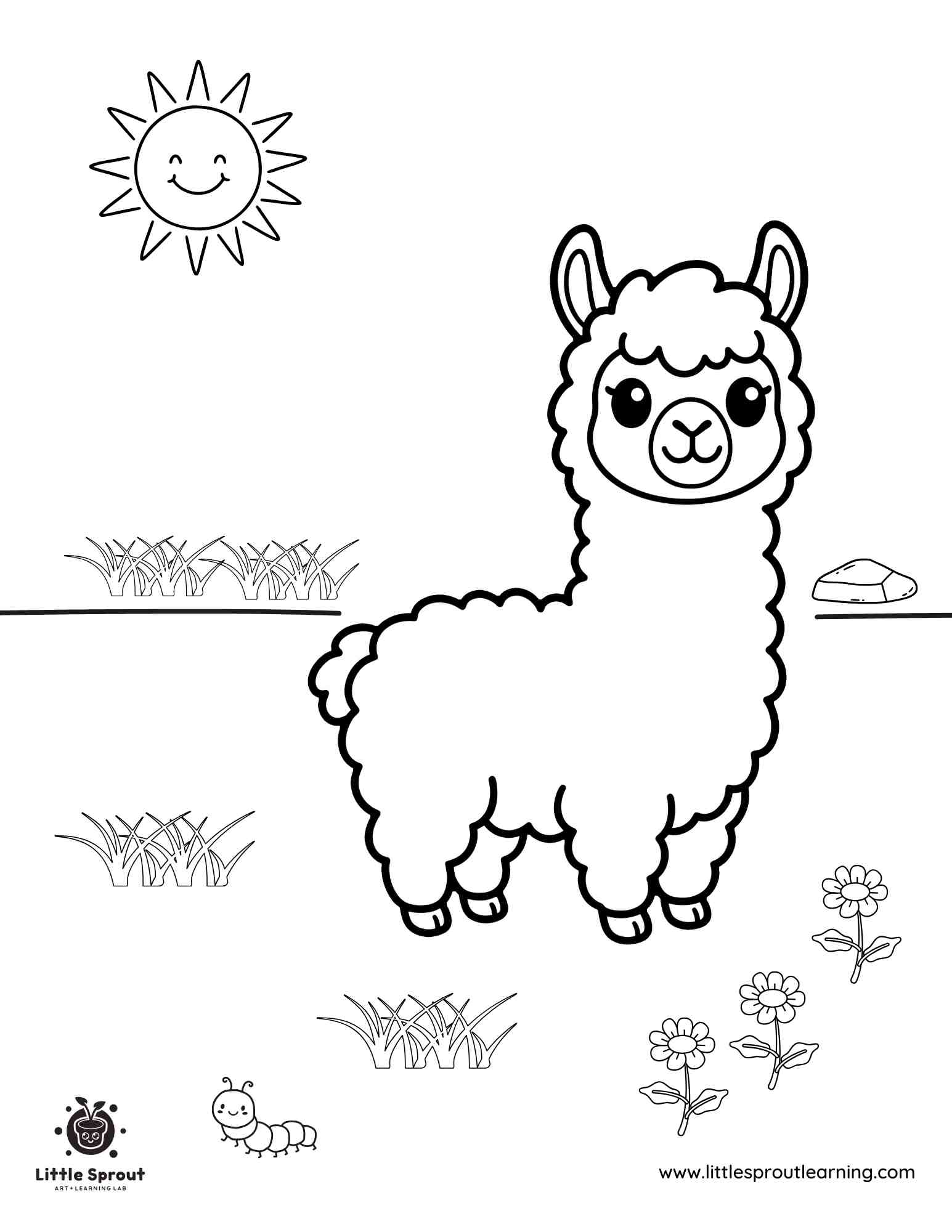 Llama Coloring Page - Little Sprout Art + Learning Lab
