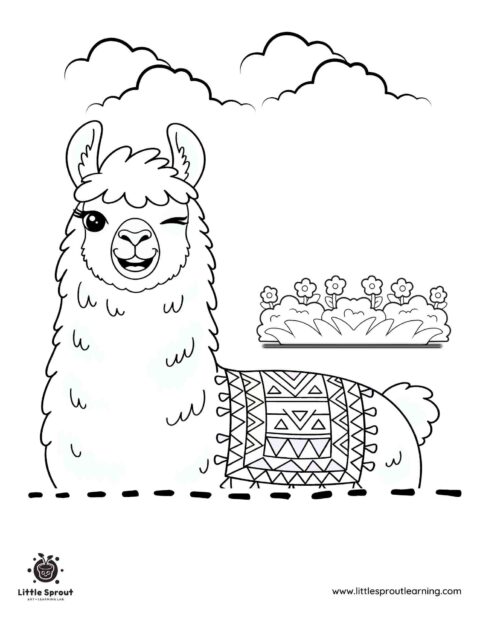 Llama Coloring Sheet - Little Sprout Art + Learning Lab