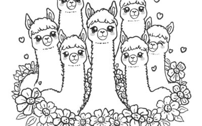 Llamas Coloring Page