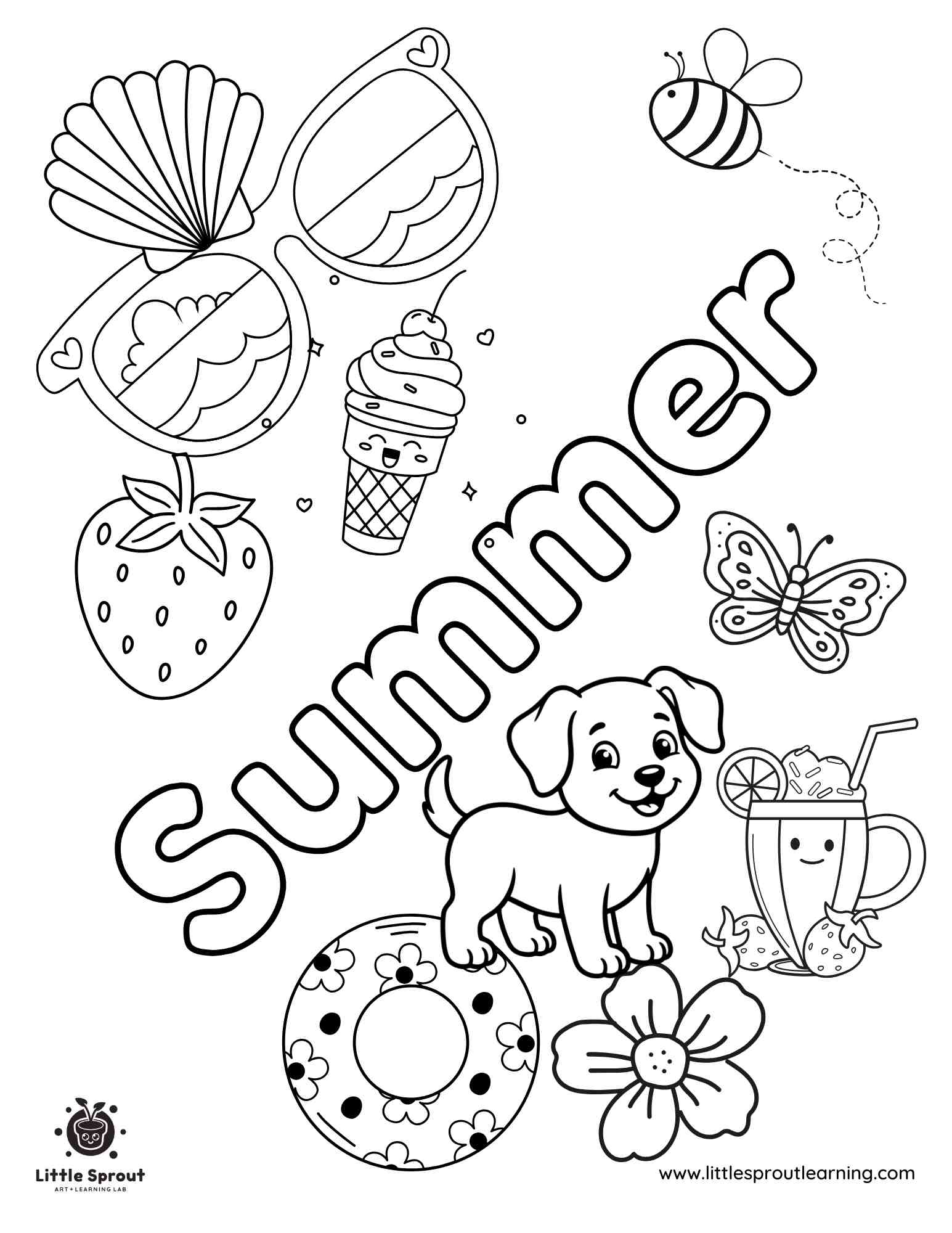 Cute Summer Coloring Page