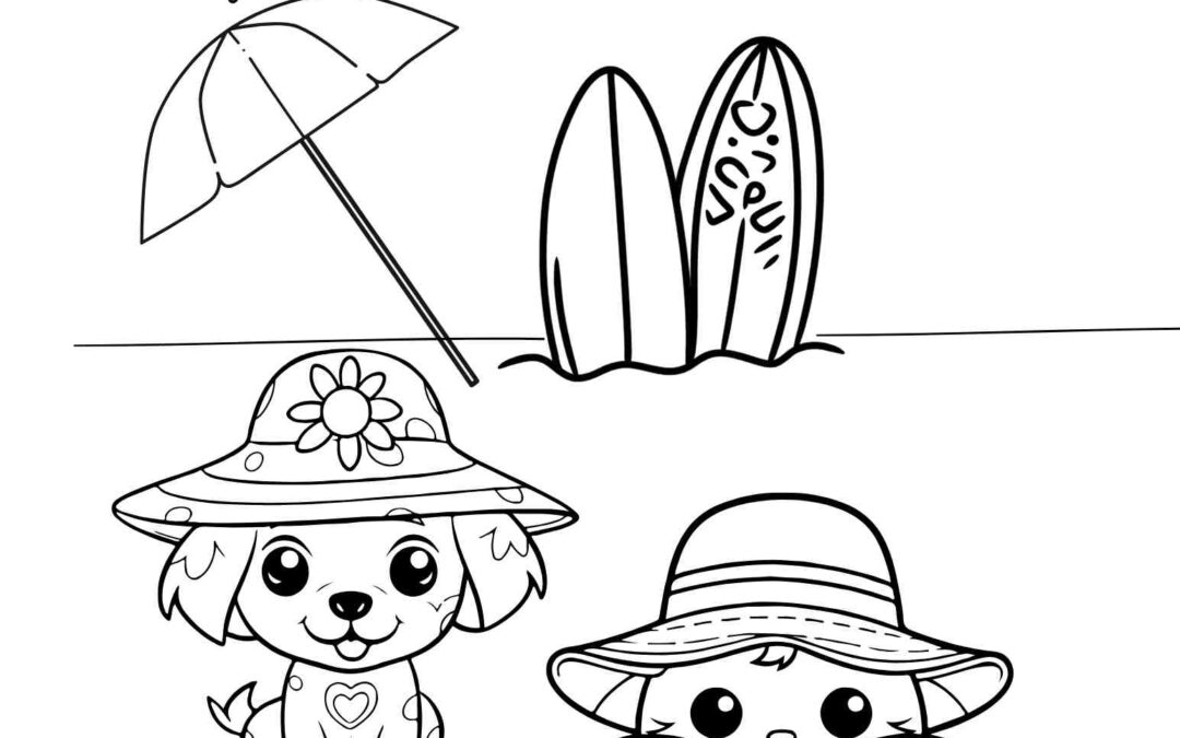 Easy Cute Summer Coloring Page