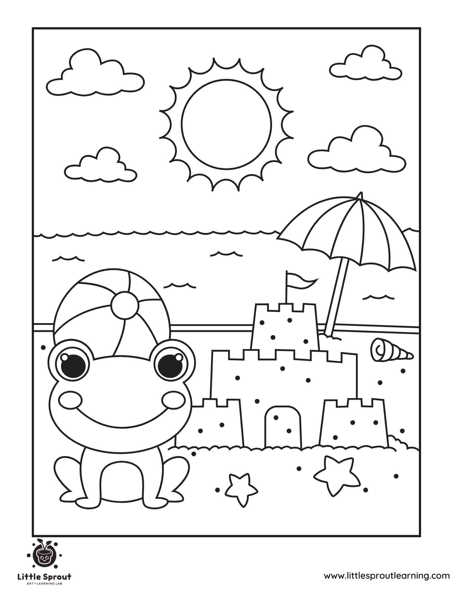 Easy Summer Coloring Page