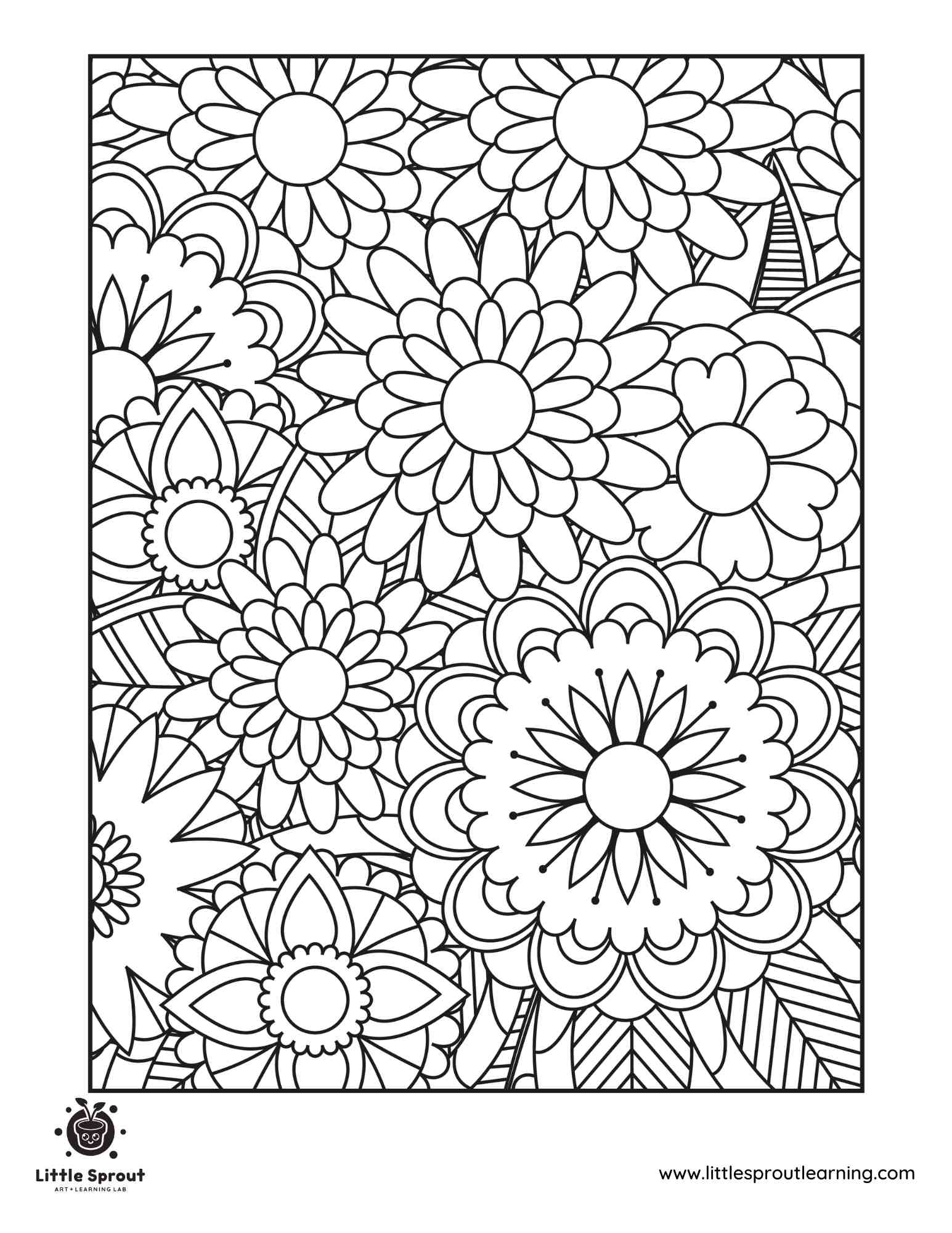 Flowers Summer Coloring Page