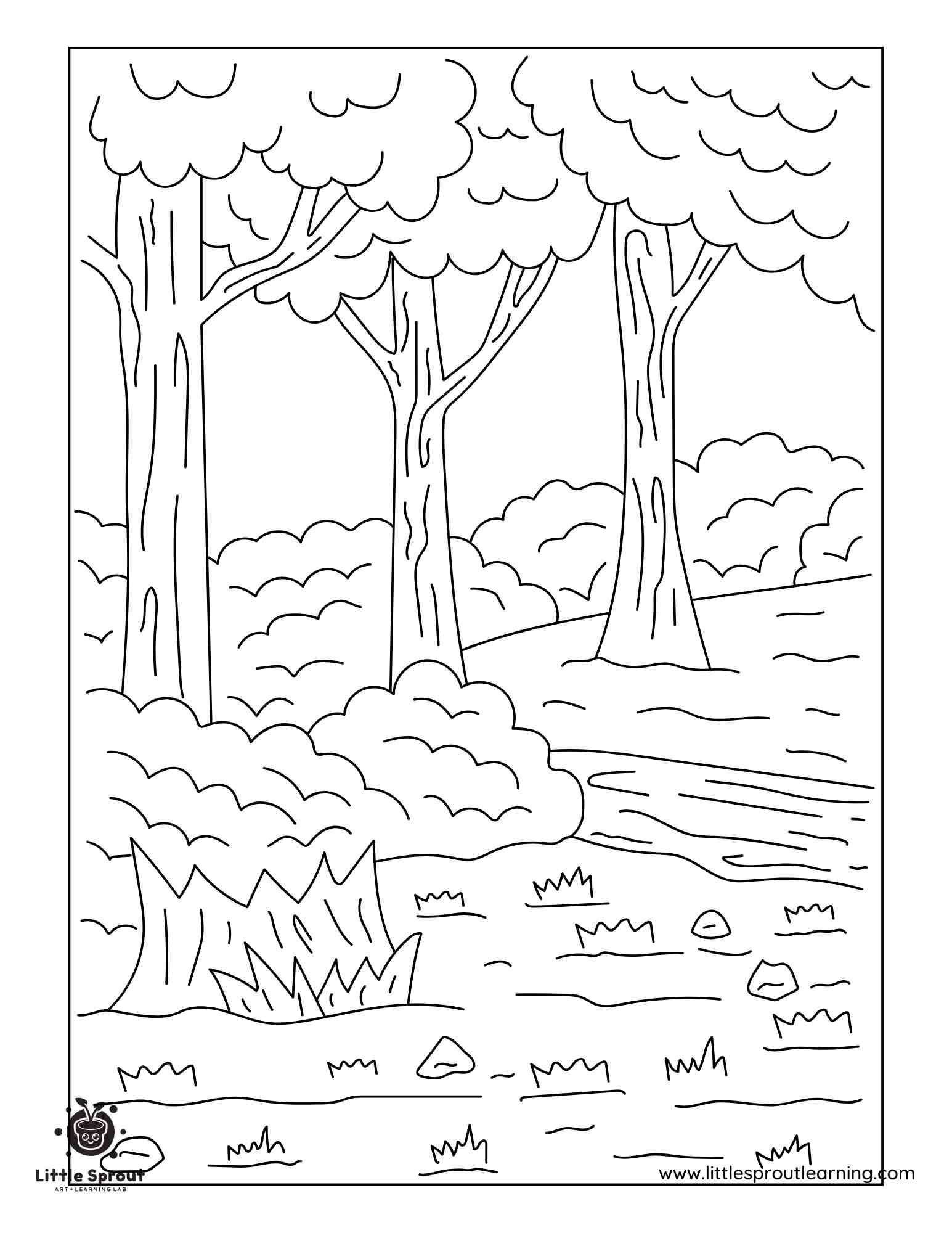 Forest Summer Coloring Page