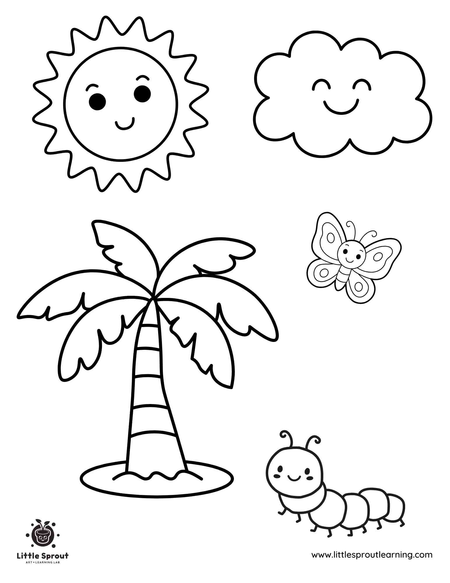 Simple Summer Coloring Page