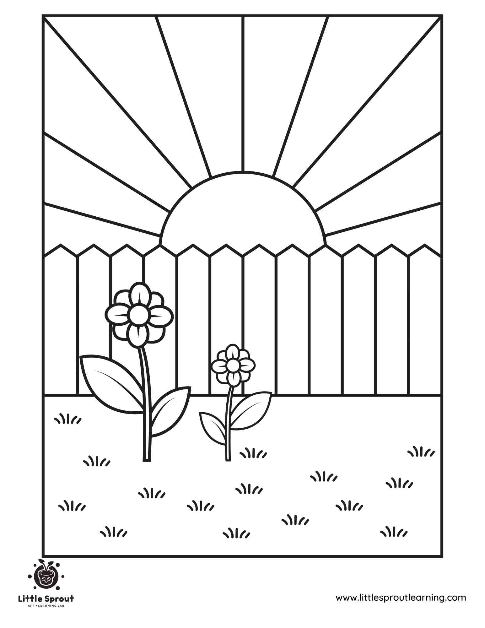 Sunset Summer Coloring Page Printable
